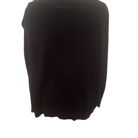 Lauren Ralph Lauren Black Cotton Sweater with Faux Leather Buckle - Picture 2 of 3